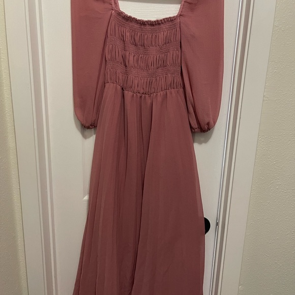 Square Neck Pink Maxi Dress - Picture 2 of 2